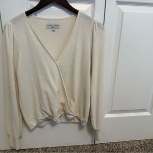 Madewell Cream Texture & Thread Cardigan